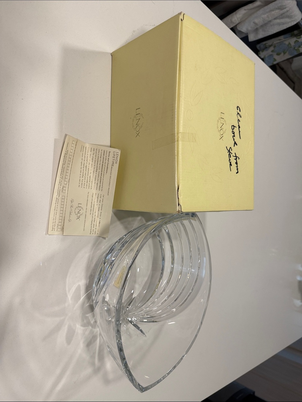 Lenox Vintage Everyday Celebrations Falling Star Bowl Crystal 10.25” New Gift
